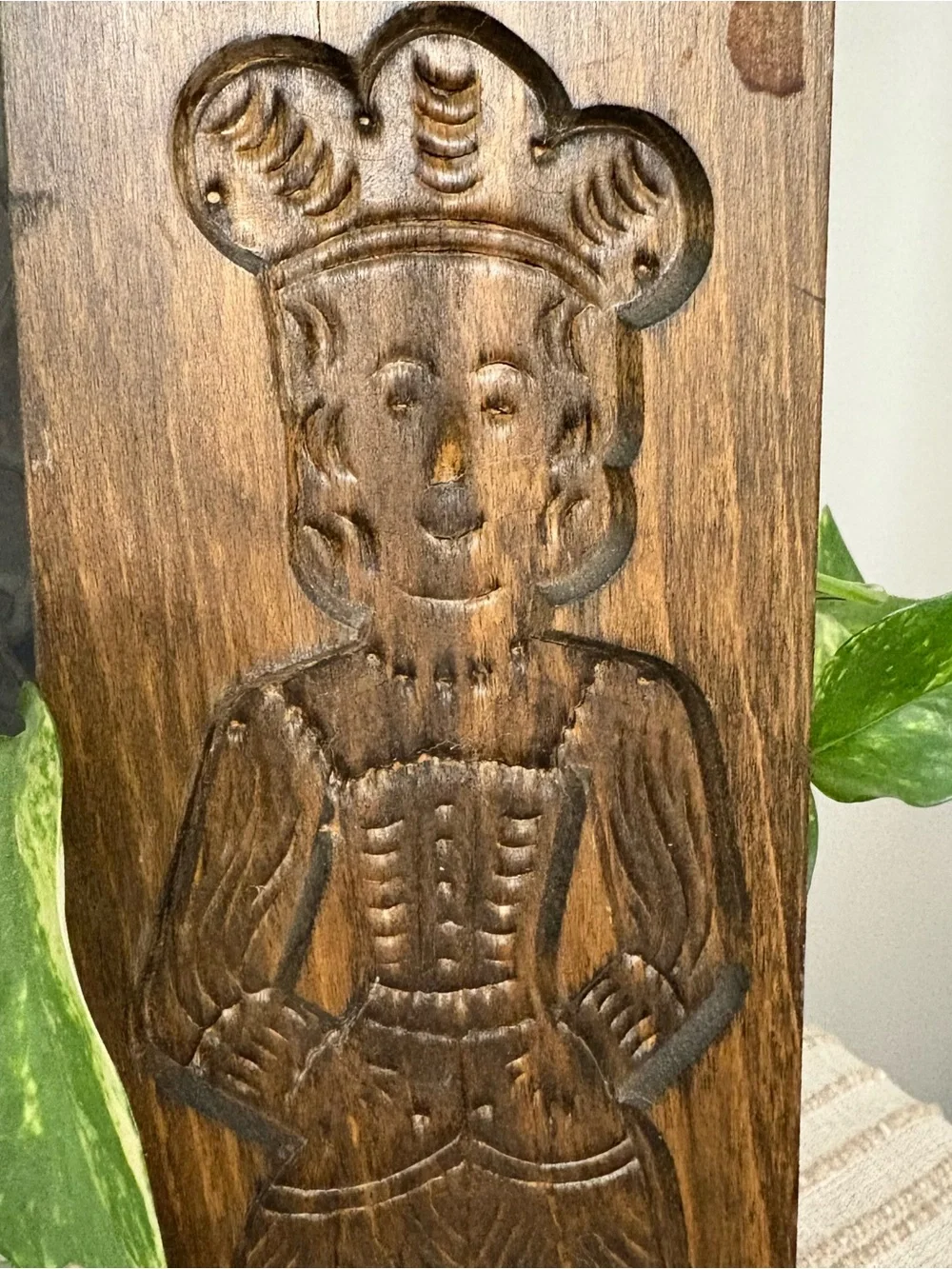 Dutch Speculaas Springerle  Carved Wood Cookie Butter Mold  12” Vintage Folk Art